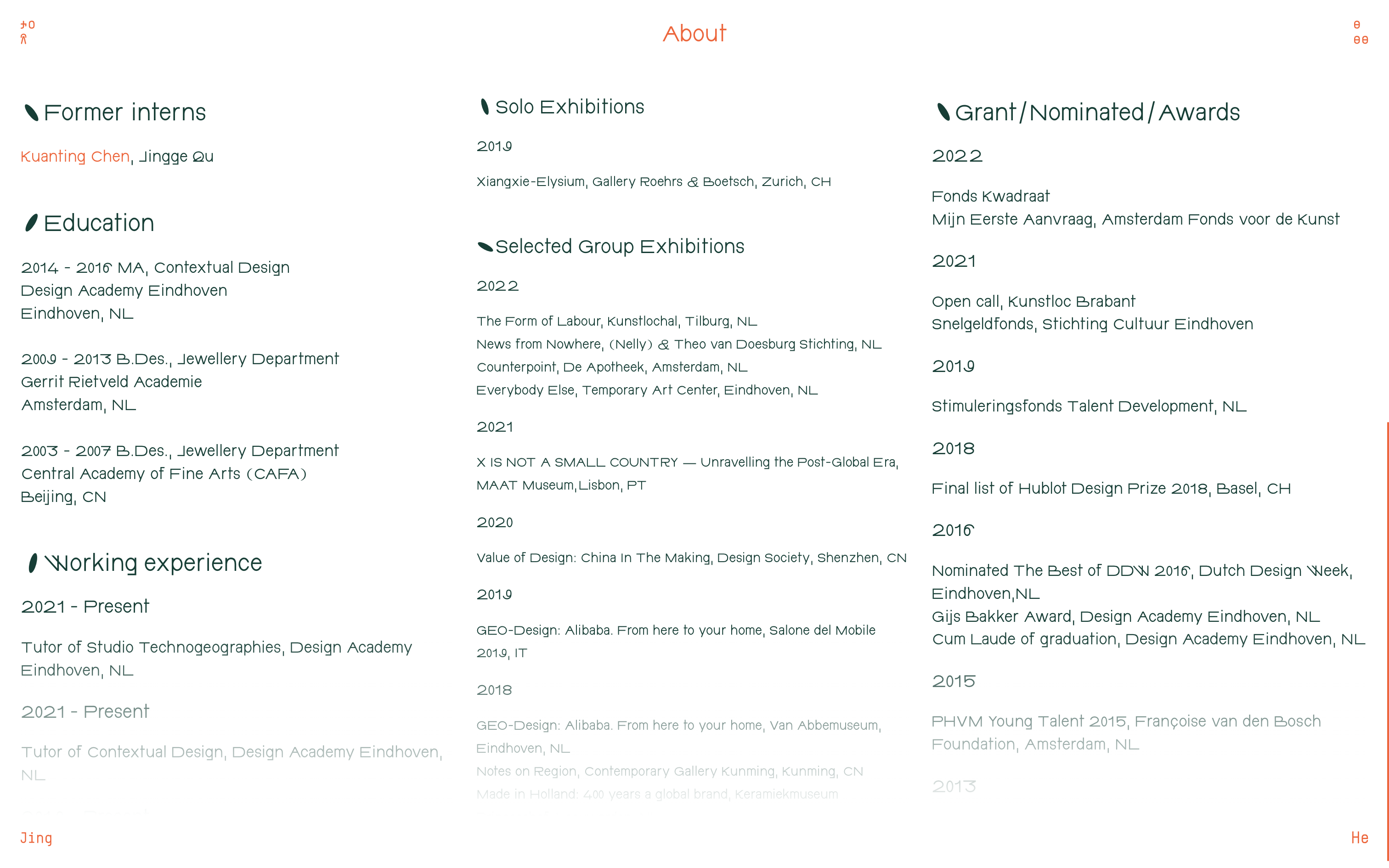 he-jing.com :about - CV