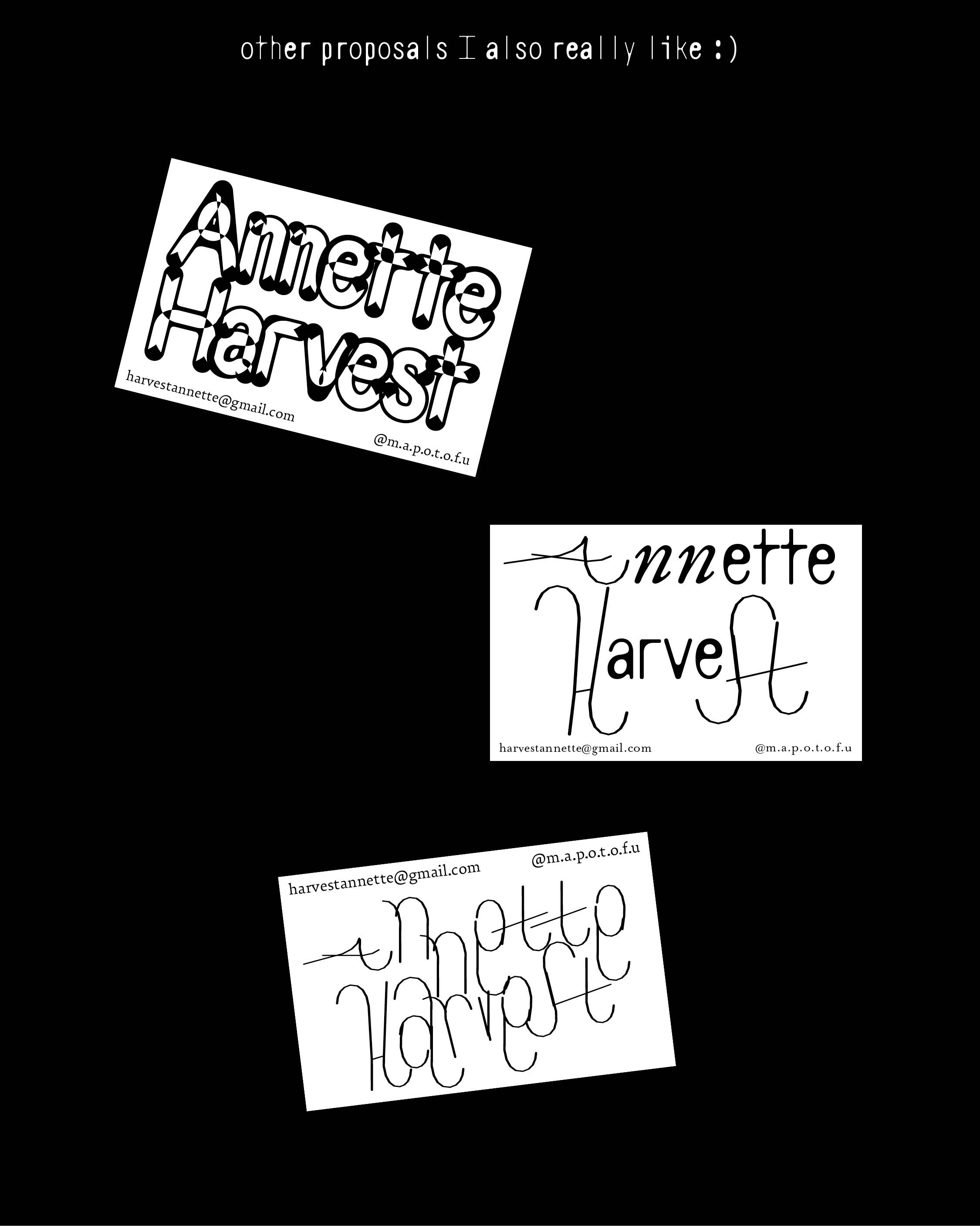 Annette Harvest's Visiting Card 